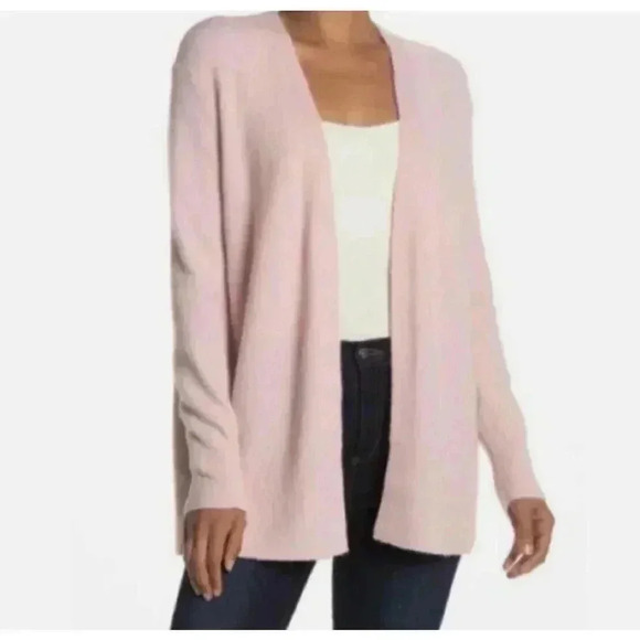 Madewell open cardigan wool alpaca blend pink sweater pouch pocket size small - Picture 1 of 3